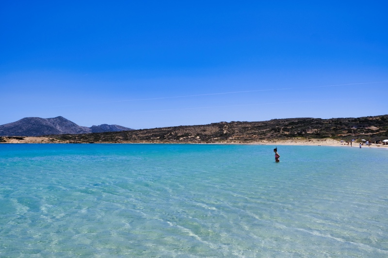 Turquoise water from a beach on Koufonisia, Greece