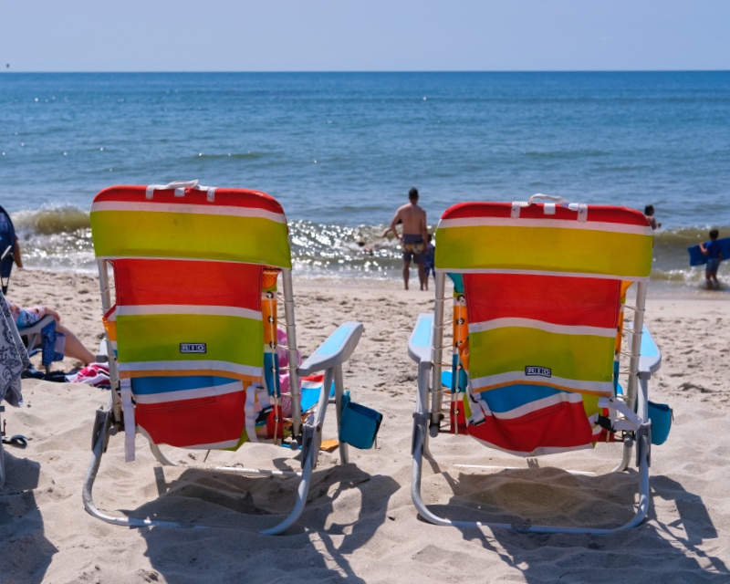 Beach chairs on fire island, New York