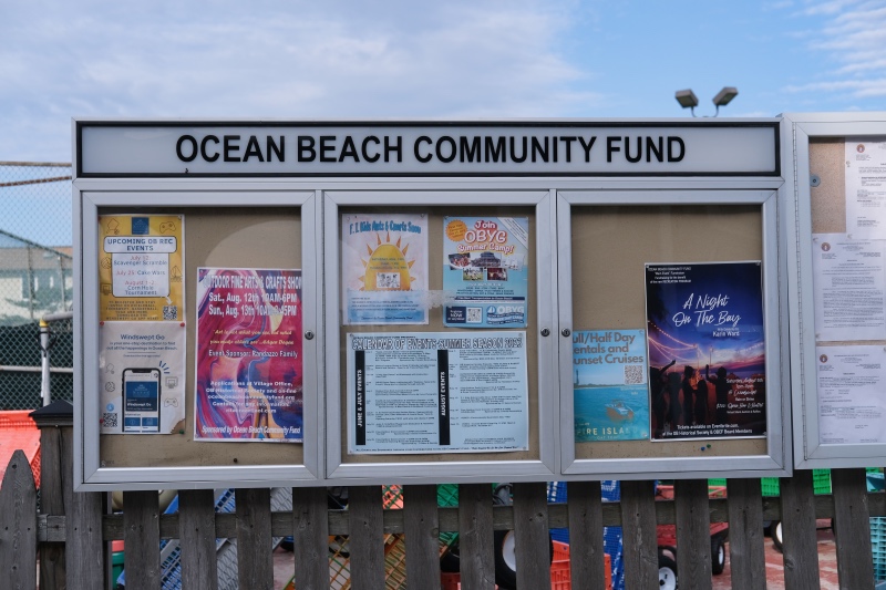 Community bulletin board on Fire Island New York