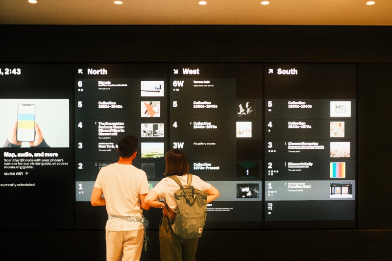 Digital directory at the MoMa, New York