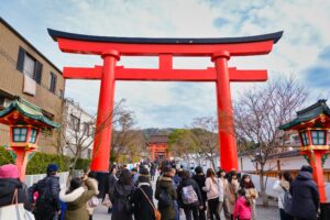 Entrance to the Fushimi Inari Shrine, Kyoto, Japan. 2020. © Amha Mogus