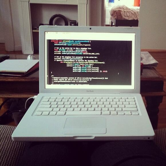 Building first android app on my apple MacBook. © 2013 Amha Mogus