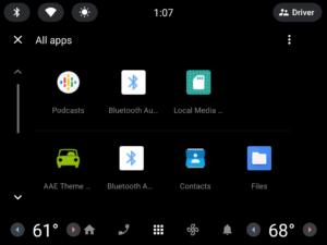 2023 screenshot of android auto emulator