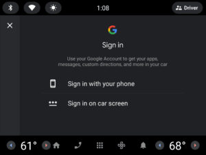 2023 screenshot of android auto emulator