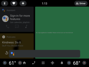 2023 screenshot of android auto emulator