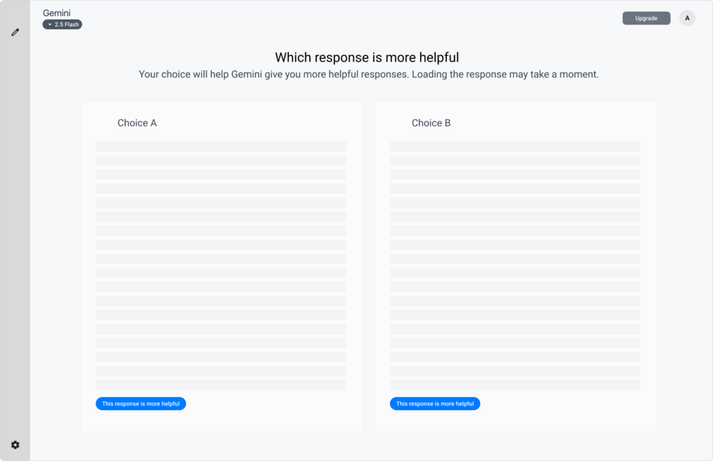 Wireframe of Gemini, using LLM personalization for research